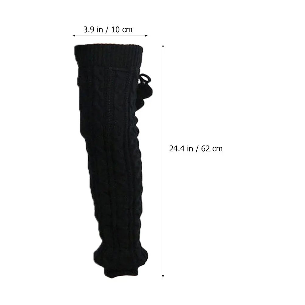 1Pair Women Winter Leg Warmers Short Knitted Calf Warmers Thermal Boot Cover Socks Warm Leg Protectors Soft Stretchy Design