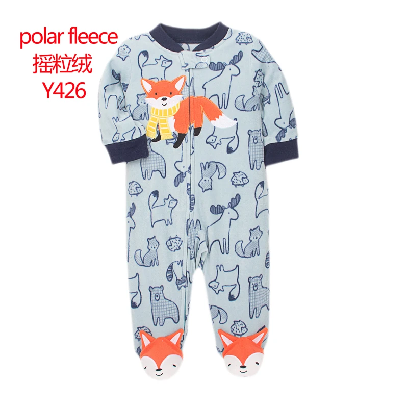 Pyjama chaud à fermeture éclair pour bébé, barboteuse pour nouveau-né, sous-vêtements d\'hiver, salopette une pièce, tenues pour garçons, vêtements