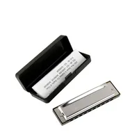 D19 New Silver Harmonica 10 Holes Key of C for Blues Rock Jazz Folk Harmonicas Armonica G Professionale