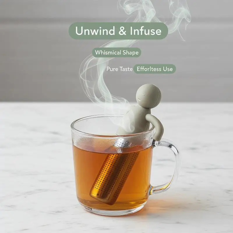 Stainless Steel Tea Infuser Creative Human-shaped Design Kitchen Reusable for Home Brewing