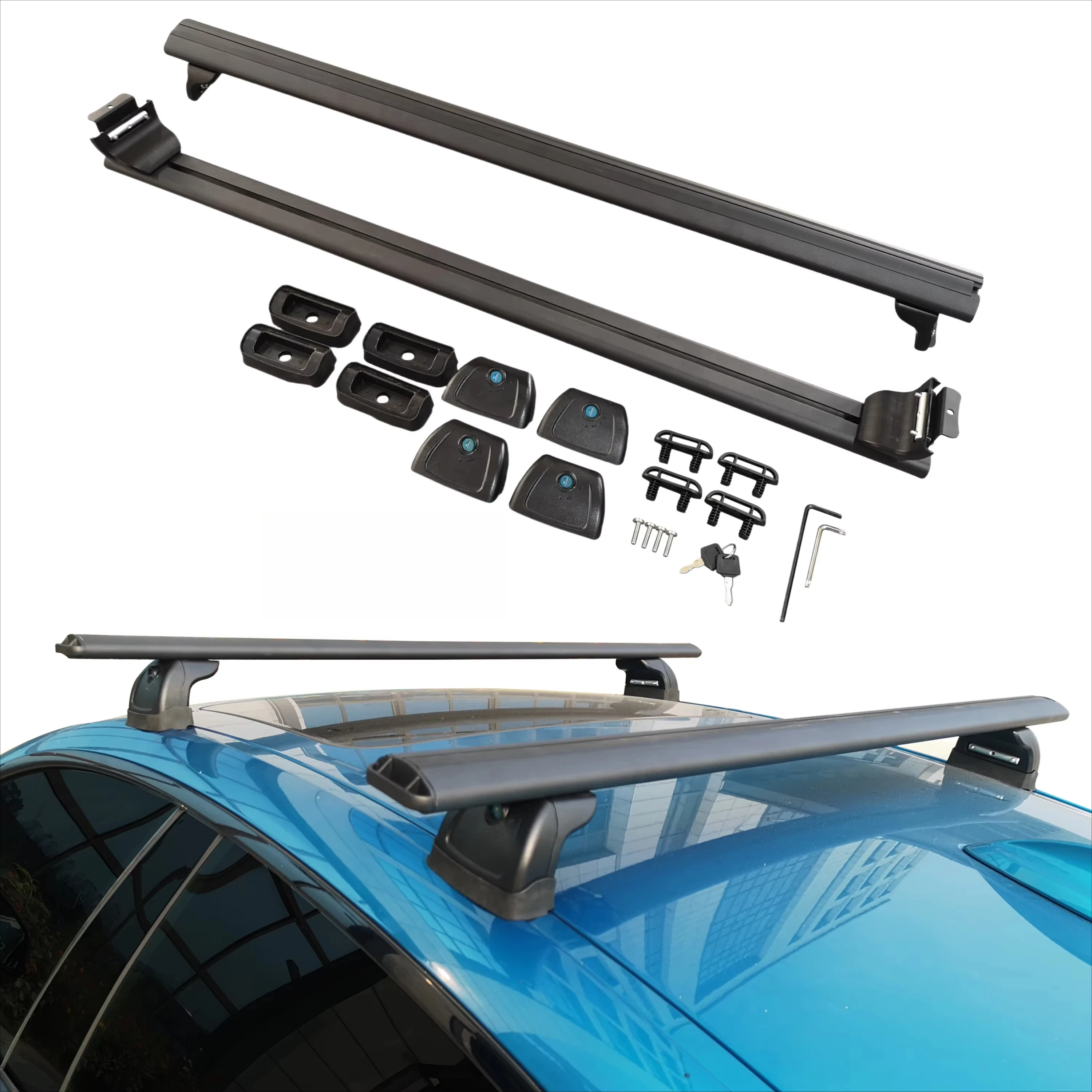 

Universal Adjustable Car Roof Rack Cross Bar for Fix Mounting Points Heavy Duty Luggage Rack YH-A-018-B