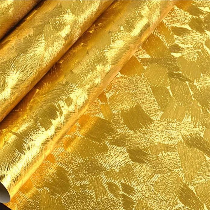 

Высококачественные роскошные обои из золотой фольги, серебряные светоотражающие блестящие золотые обои для гостиной, КТВ, потолок на крыше Обои, обои для отеля, ресторана