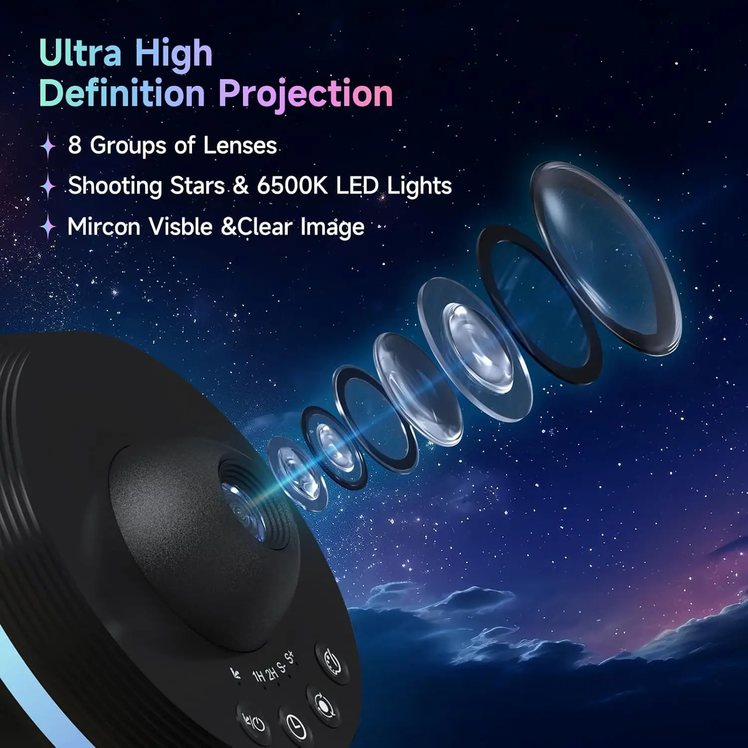 13 in 1 Galaxy Star Projector, HD Lens Meteor Ceiling Lamp with Colorful Night Light & Timing For Kids,Great Gifts & Room Decor