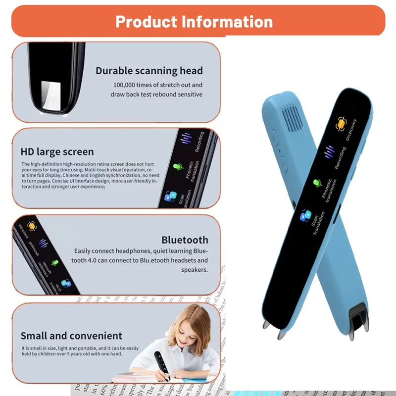 

Instant Voice Translator, Language Translator Device No Wifi Needed, 112 Languages Translation Pen Traductor