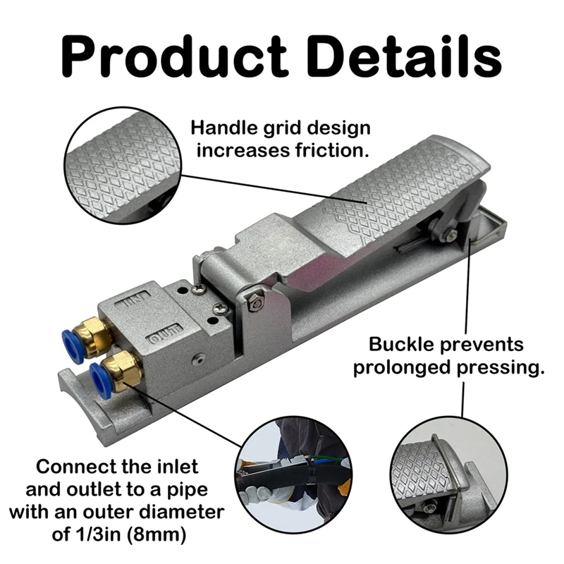 A23T Pneumatic Sandblaster Machine Handle Switch, for Palm Pressing Control Sandblaster Accessories, Aluminum Alloy Sandblaster