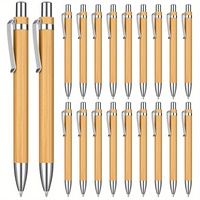 100Pcs Bamboo Wood Ballpoint Pen 1.0mm Bullet Tip Black Ink Business Signature Ball Pen Office School Wrting Stationery