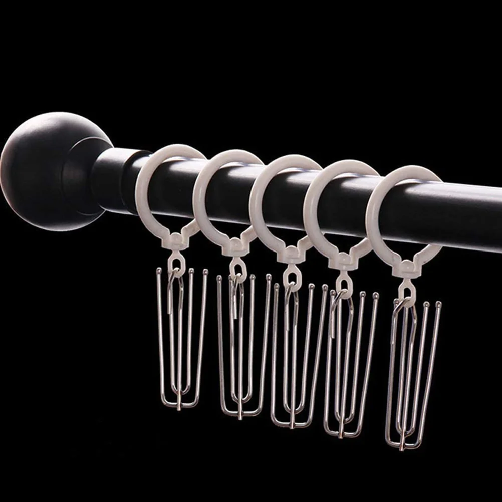 30 Pcs Cloth Belt Adhesive Tape Curtain Hook Hooks for Drapes 201 Stainless Steel Drapery 4-prong