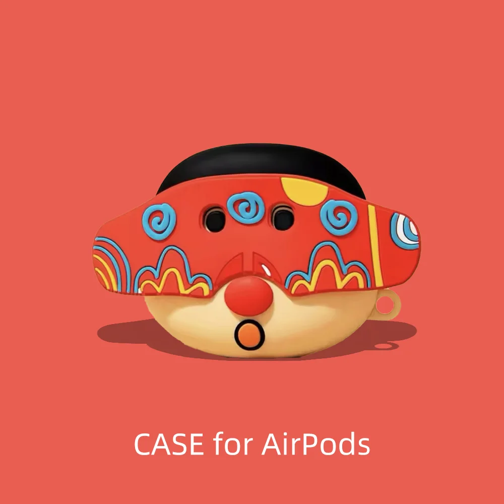 

3D cartoon Mask Case For AirPods 4 3 2 1 Pro Air Pods Pro 2 Bluetooth Earbuds Charging Box Protective Earphone Case Cover