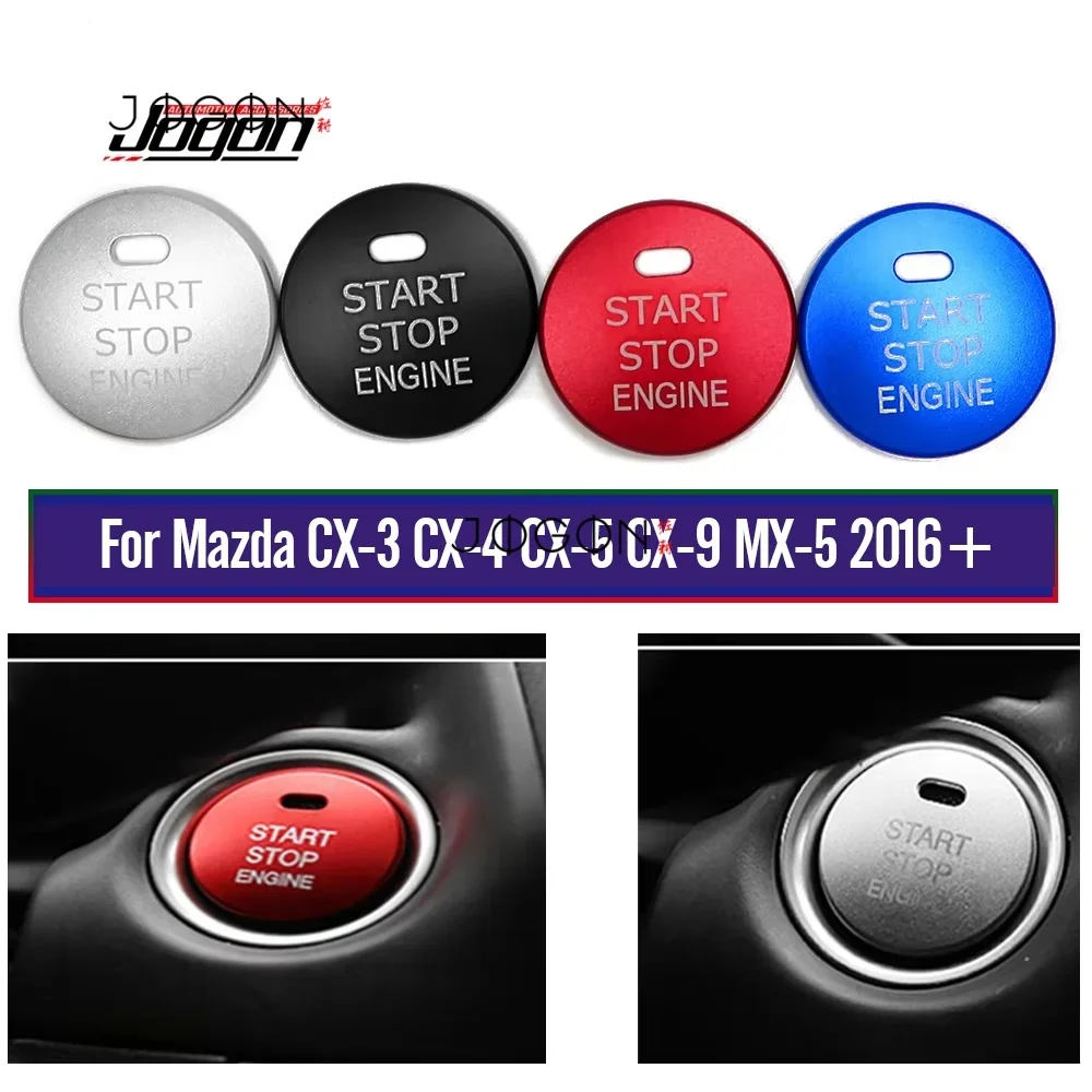 Alloy For Mazda CX-3 CX-4 CX-5 CX-9 MX-5 2016-2018  Car Interior Engine Start Stop Push Switch Button Cover Trim Accessories