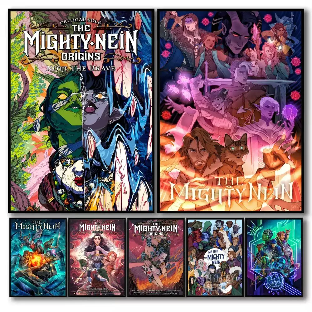 Affiche sur toile de calligraphie et peinture M-Mighty Nein, décoration murale pour chambre à coucher, salon, décoration de la maison, cadeau