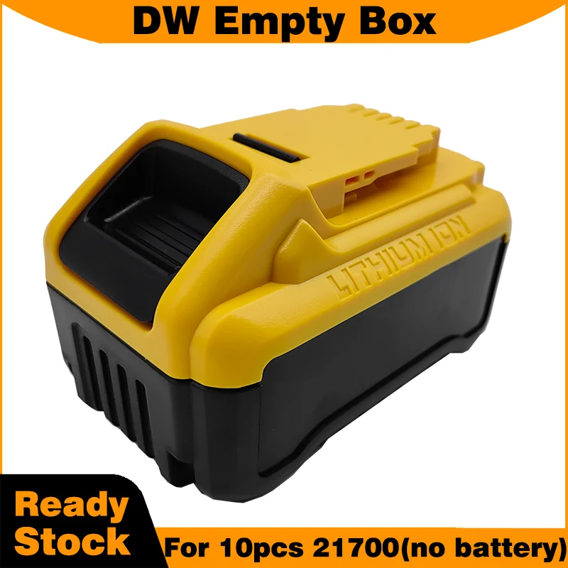 قطع غيار لـ DW 20 فولت صندوق بطارية الأدوات الكهربائية صندوق بلاستيكي فارغ لا بطارية داخلًا لبطارية ليثيوم 10 قطعة 21700 p