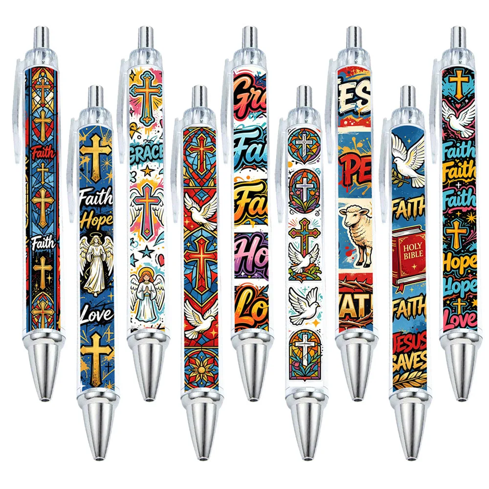 

9pcs/12pcs Religious themed pattern ballpoint pen gift ballpoint pen