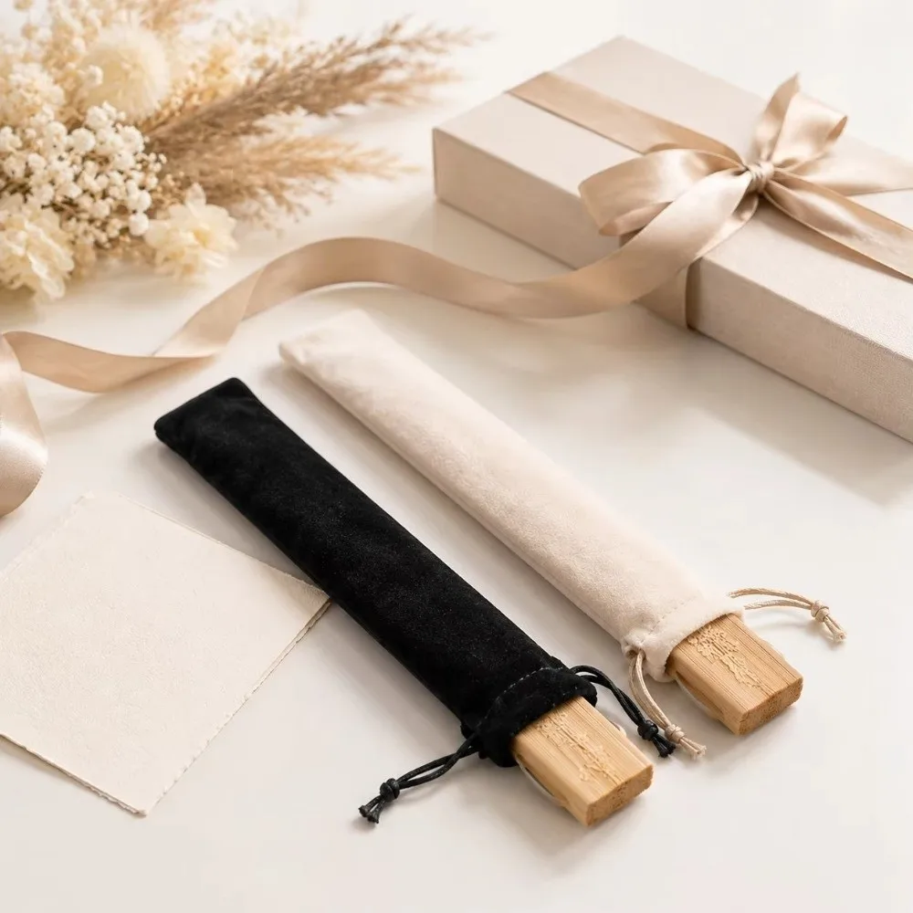 Decorative Velvet Cloth Folding Hand Fan Bag Fan Storage Brush Holder Gift Bag Packing Bag Storage Pouch Gift