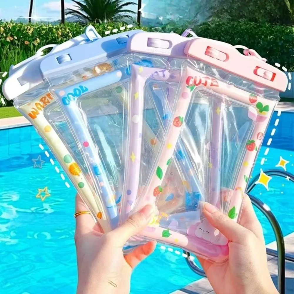 

Touch Screen Compatible Waterproof Phone Bag Transparent Airbag Protection Phone Protection Sleeve Cartoon Dust Seal
