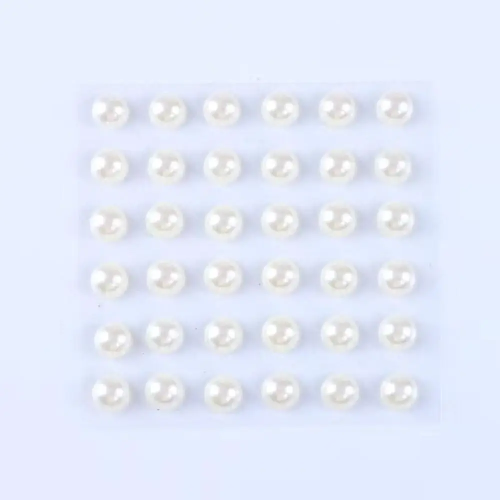 3/4/5/6/8/12MM Flatback Pearl Stickers Limitation Pearls Round Nail Art Rhinestones Self Adhesive Temporary Tattoo