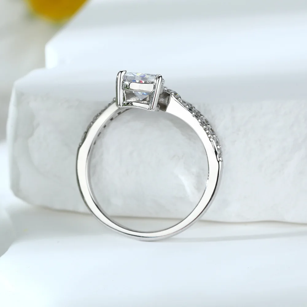 من المألوف s925 الفضة الاسترليني مطلي 18K الذهب PT950 البلاتين قطرة الماء تاج مجوهرات الأحجار الكريمة خاتم الماس خاتم الزواج
