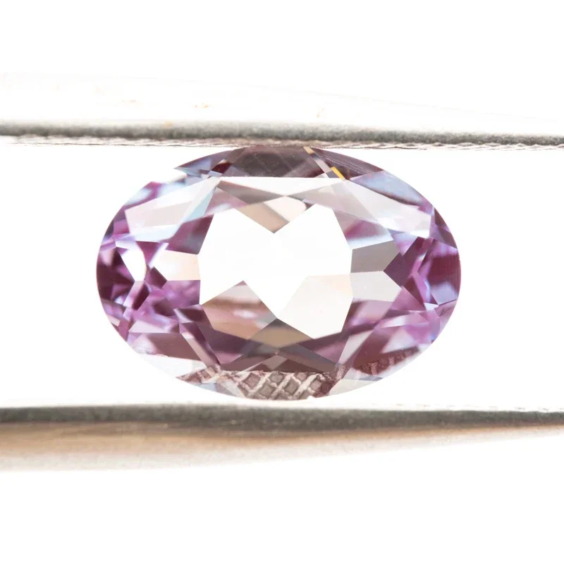 Laboratório cultivado alexandrite forma oval mudança de cor pedra diy jóias avançadas anéis brincos fazendo encantos certificado de pedra preciosa