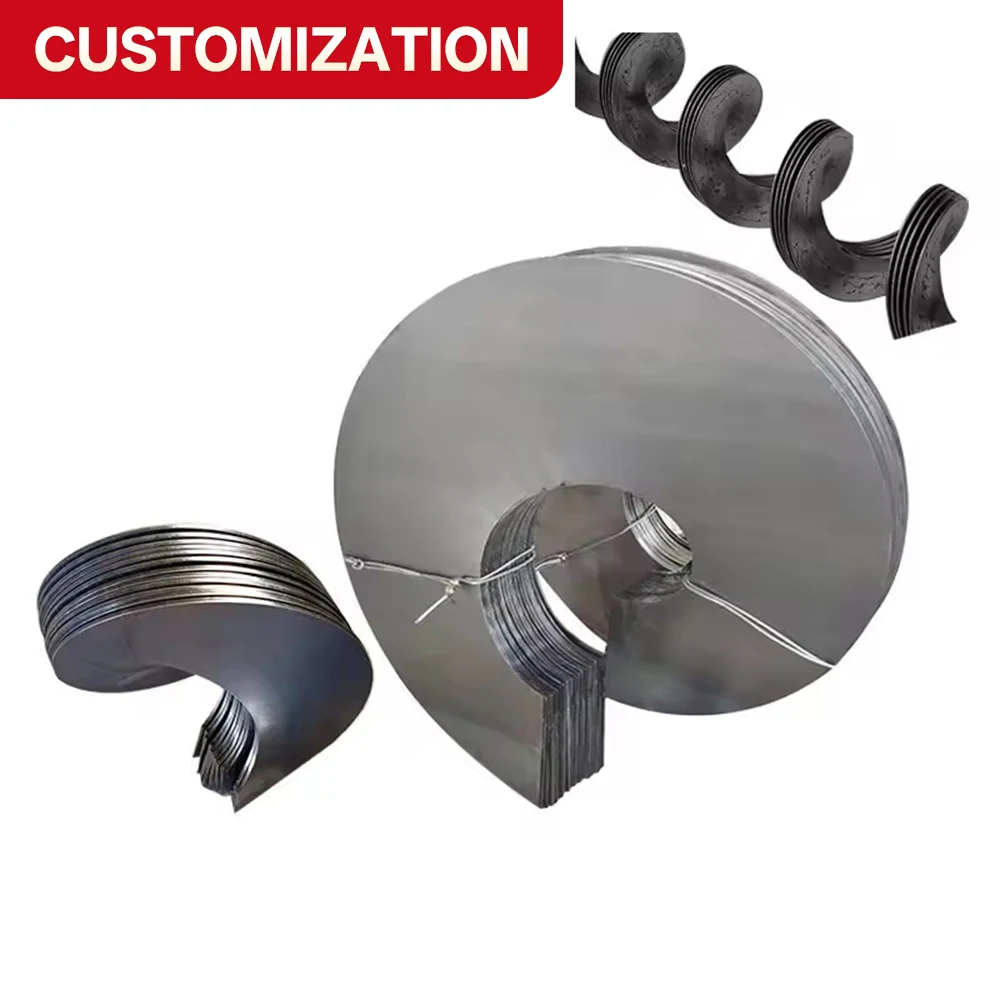 Custom Wear Resistant Shaftless Continuous Spiral screw Thick Stainless Steel Screw Flight Steel Welded Screw Rod Spiral