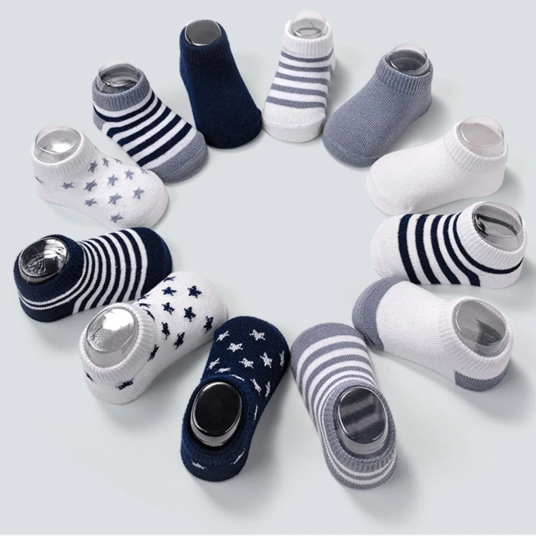 

12Pairs/Lot Baby Socks Set Casual Toddler Boy Girl Clothes Accessories 0 To 5 Yrs Kid Short Sock Non Slip Breathable Bebe Stuff