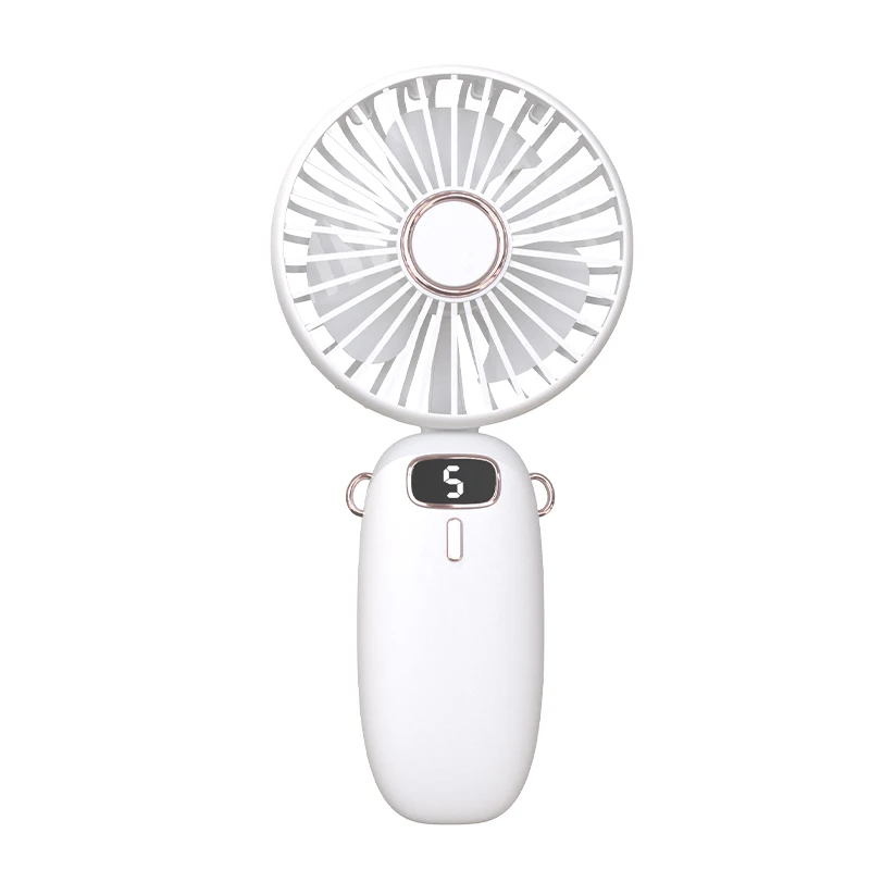 Handheld Fan Digital Display 5 speed built-in battery USB Silent digital display Cute mini handheld fan gift for students