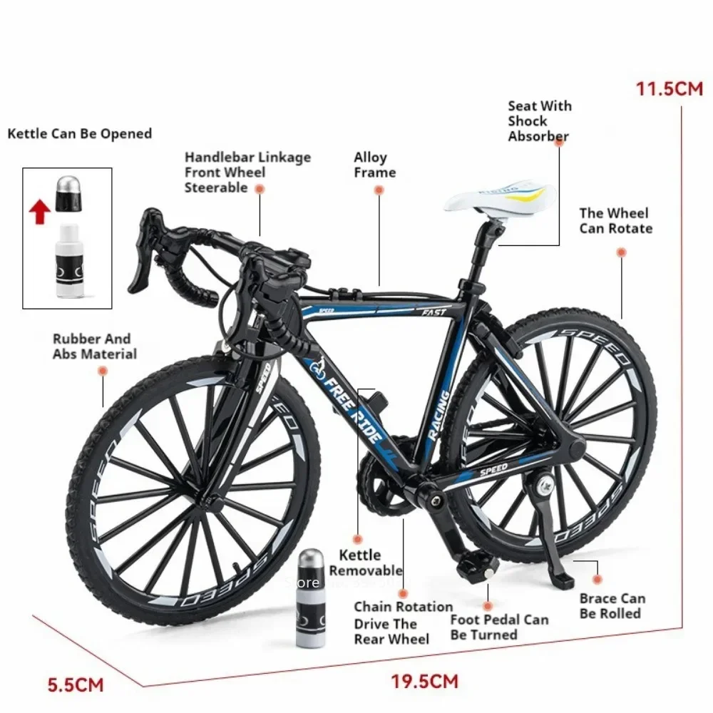 1/8 Mountain Opvouwbare Off Road Fiets Speelgoed Auto Model Legering Diecast Voorwiel Stuurstoel Schorsing Fiets Voertuig voor Kid Gift