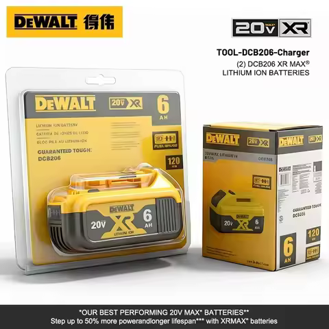 .100% Genuine Dewalt 20V Battery, 2AH 5AH 6AH Rechargeable Lithium Ion Battery, Dewalt DCB200 Power Tool Replacement Battery
