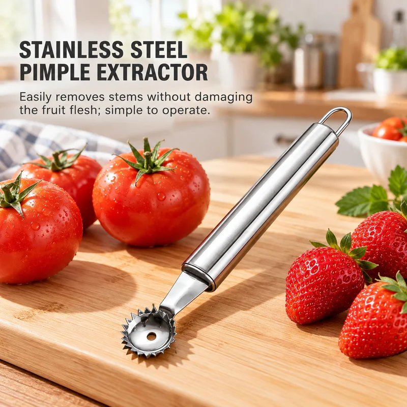 Tomato Strainer Remover Stainless Steel Removal Corer Tomato Strawberry Sprout Remover Seed Extractor Easy Handling Fruit Peeler