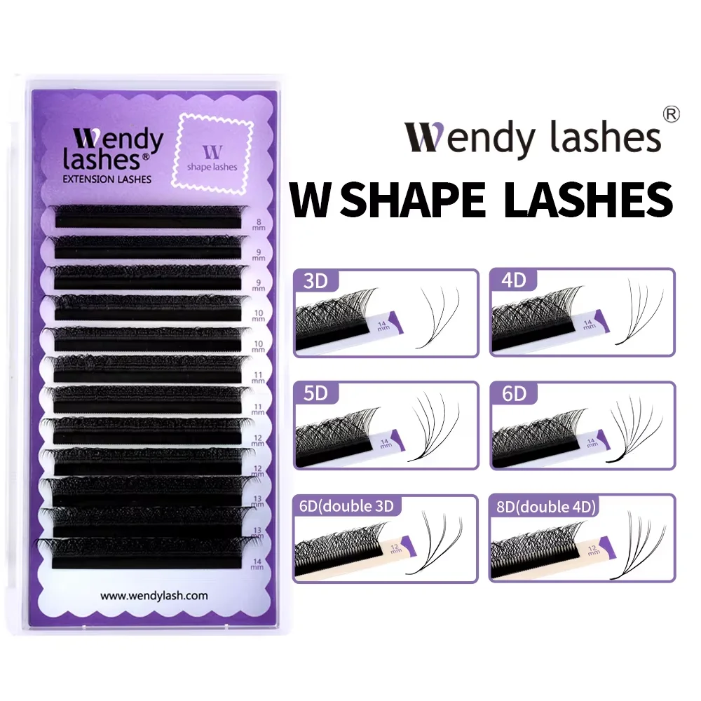 5/10/20 Pcs/Lot 3D/4D/5D W Shape Lashes Wholesale Premade Volume Fan Eyelash Extension Individual Lash Supplies Wendy Lashes