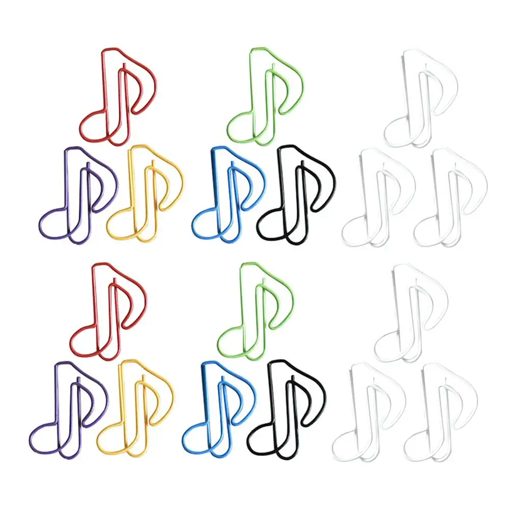 50 PCS Note Paper Clip Clips Novelty Fun Creative Metal Music Colorful Bookmark