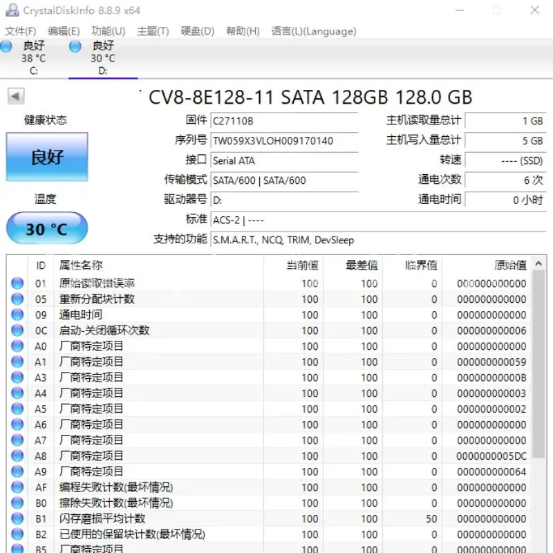 Disco rigido CV8 128G SATA SSD NGFF M.2 SSD CV8 8 e128hp per Computer portatile Desktop LITEON CV8-8E128-11