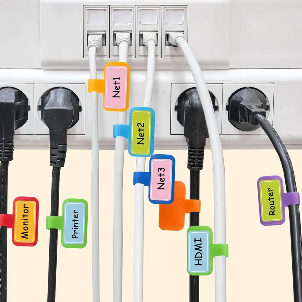 

20Pcs Cable Data Line Organizer Tags Nylon Reusable Cord Labels for Electronics Efficient Cable Management with Stylish Colors