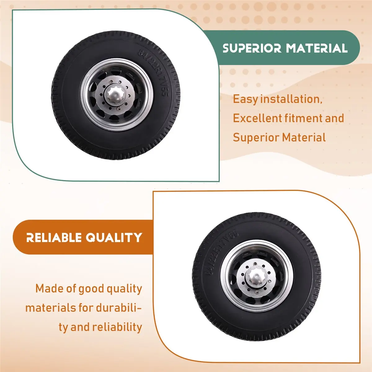 

4 Pcs Rubber Tire with No Power Drive Shaft for 1/14 -RC Truck Car 770S 3363 FH16 MAN Diy Parts [sgqu-Toy]