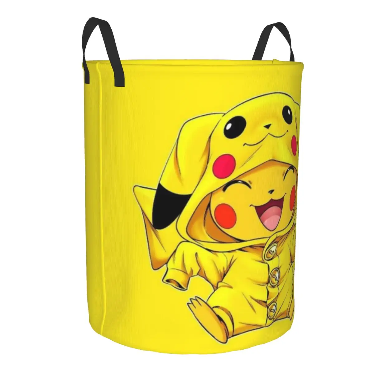 Custom P-Pikachus Flashing Laundry Basket Collapsible Large Clothing Storage Bin Baby Hamper