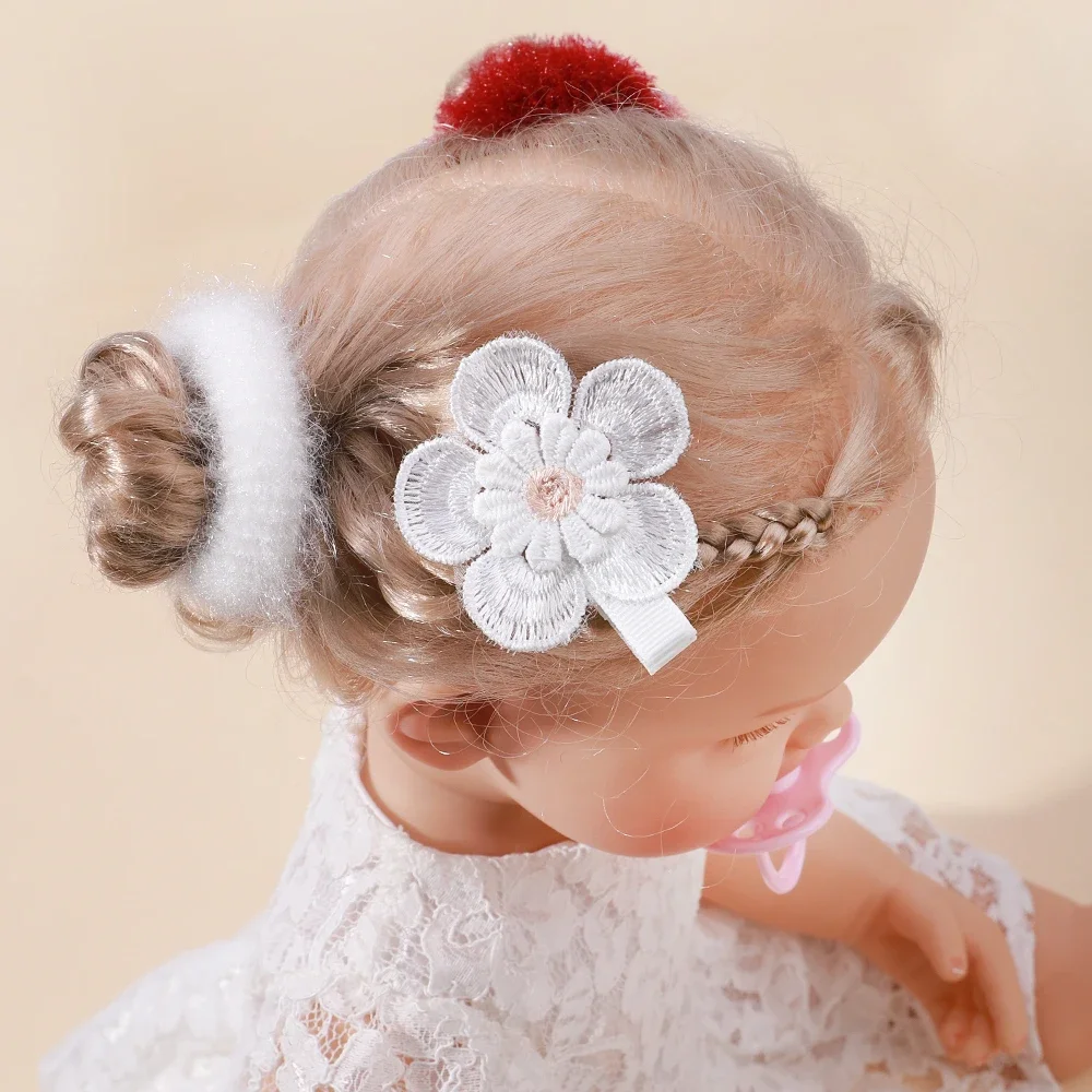 1/2/5 Set Ins Daisy Flower Hair Clips Baby Girl Hairpins for Kids Lace White Barette Princess Infant Hair Accessories Wholesale