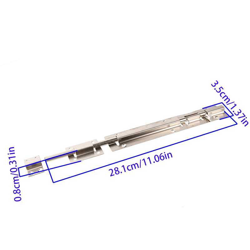 12インチのステンレススチール製スライドラッチドアボルトロック – 高耐久ホームセキュリティ、取り付け簡単、ハンドサポート、盗難防止