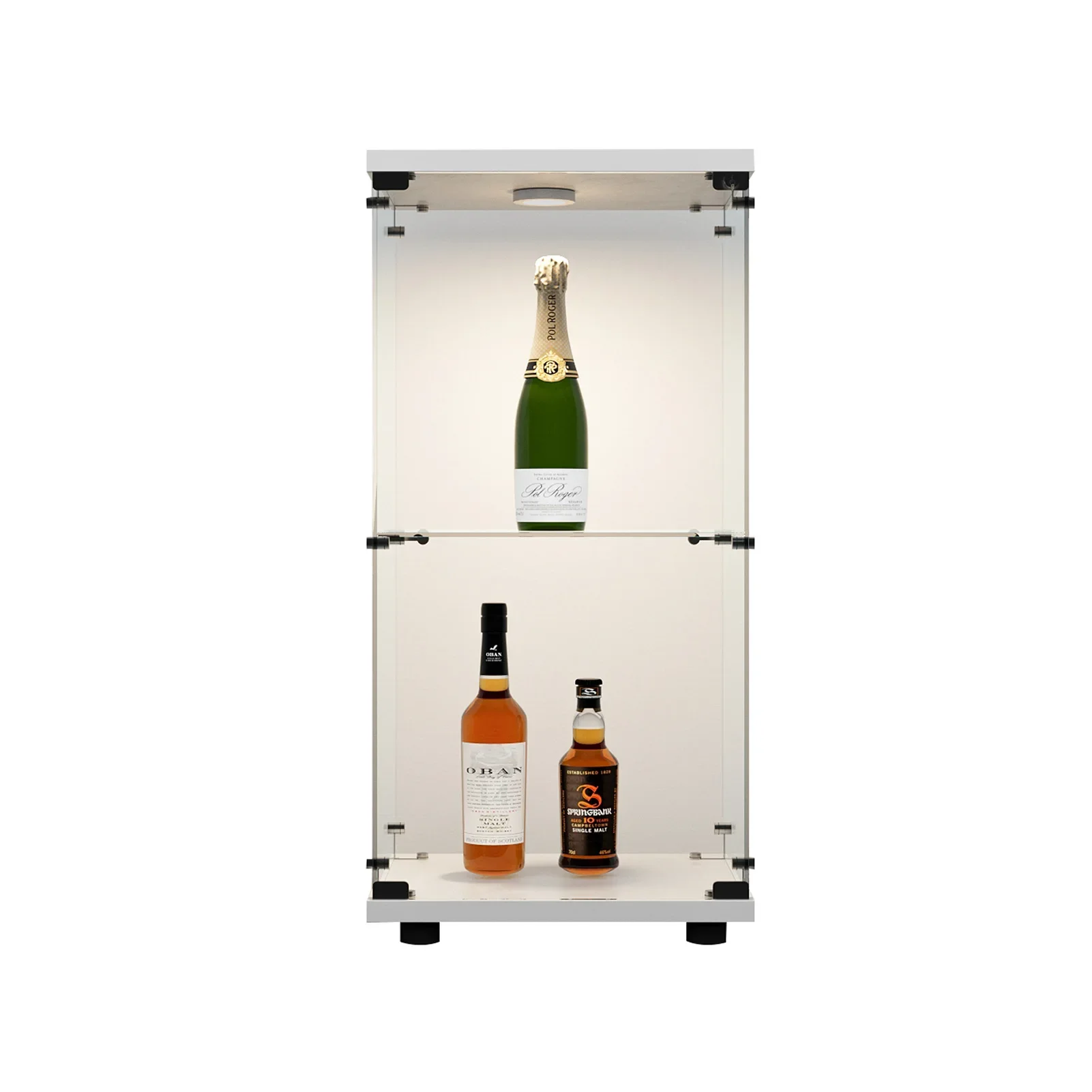 Vitrina de cristal multiusos, mueble con una sola puerta y cerradura, fabricado con vidrio templado y protección contra golpes, ideal como mueble de almacenamiento independiente para la decoración del hogar y la oficina.