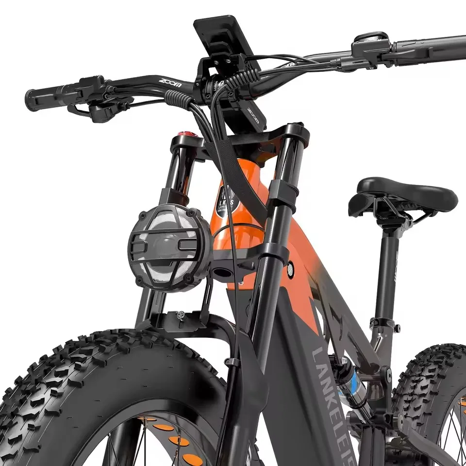 Lankeleisi RV800 26-Zoll Fatbike E-Bike mit 750W Bafang Motor, 48V 20Ah Akku, Hydraulischer Scheibenbremse, 7-Gang-Schaltung und Vollfederung für Offroad-Einsatz