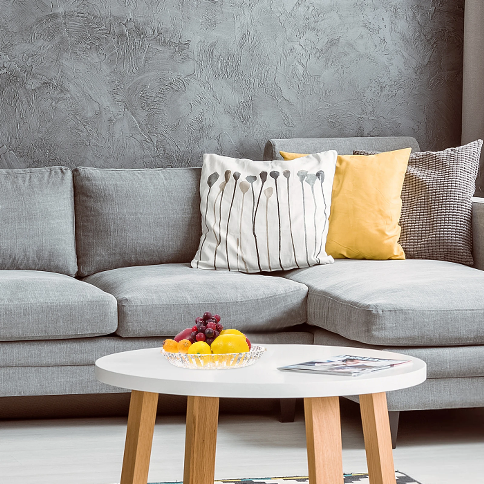 

Акриловая чаша с фруктами, круглая прозрачная тарелка, поднос, контейнеры для хранения, тарелки, сервировка