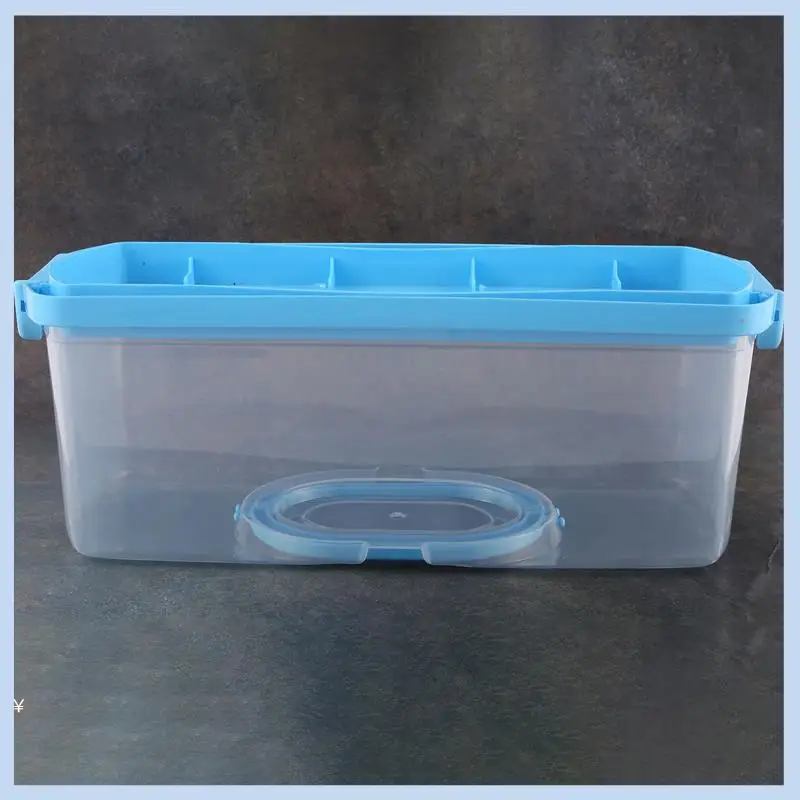 MLGB-Portable Bread Box With Handle Loaf Cake Container Plastic Rectangular Food Storage Keeper Carrier 13Inch Translucent Dome