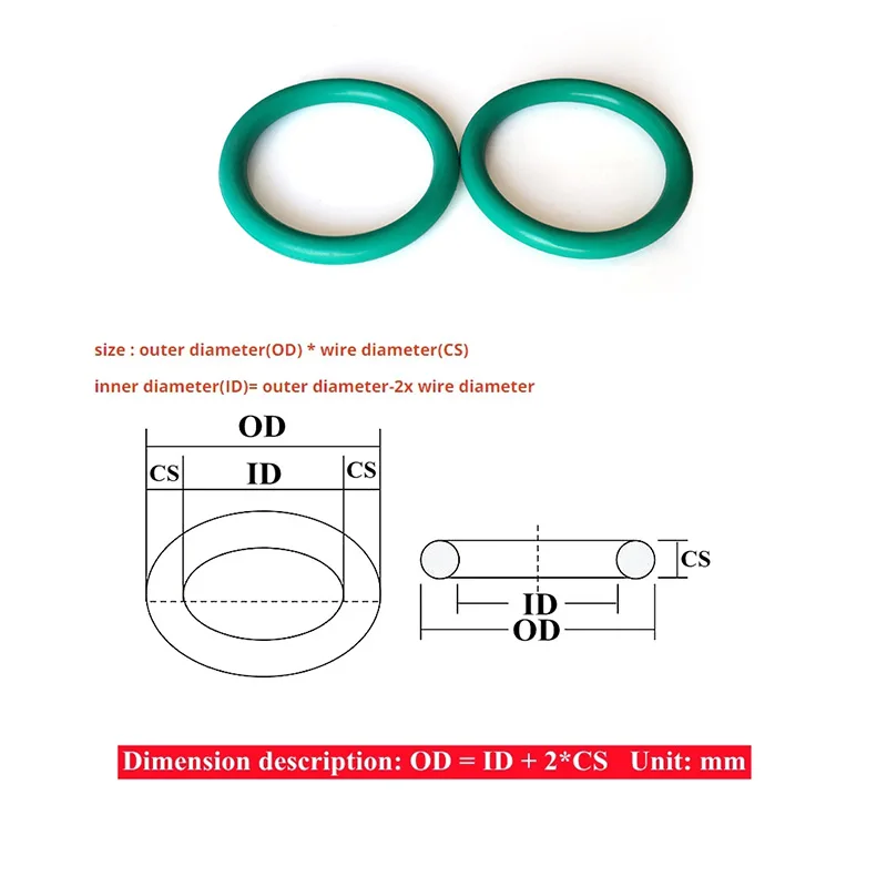[5-100PCS]FKM O-Ring OD 5-220mm x 1.9mm - High Temp 250°C & Corrosion Resistant Seals for Pumps/Valves (Wear-Resistant)
