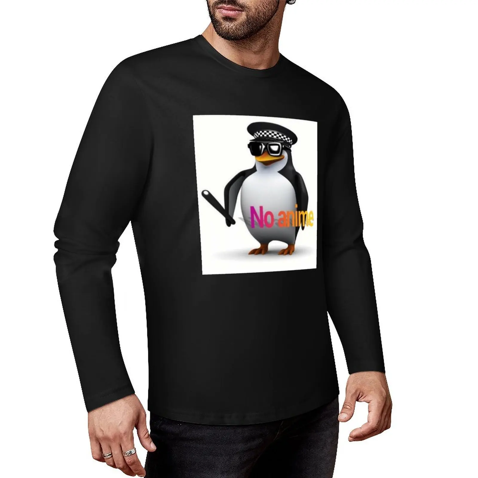 

No Anime Penguin Long T-Shirt Tee shirt sports fan t-shirts T-shirt men