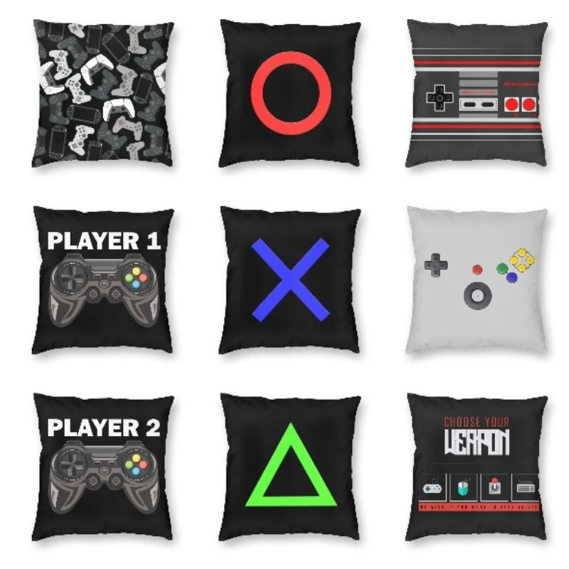 Video Gamepads Pillows Case Gamer Control Pillowcase Boy Kid Gift Room Aesthetics Pillow Covers Decorative Cushions for Bed Sofa