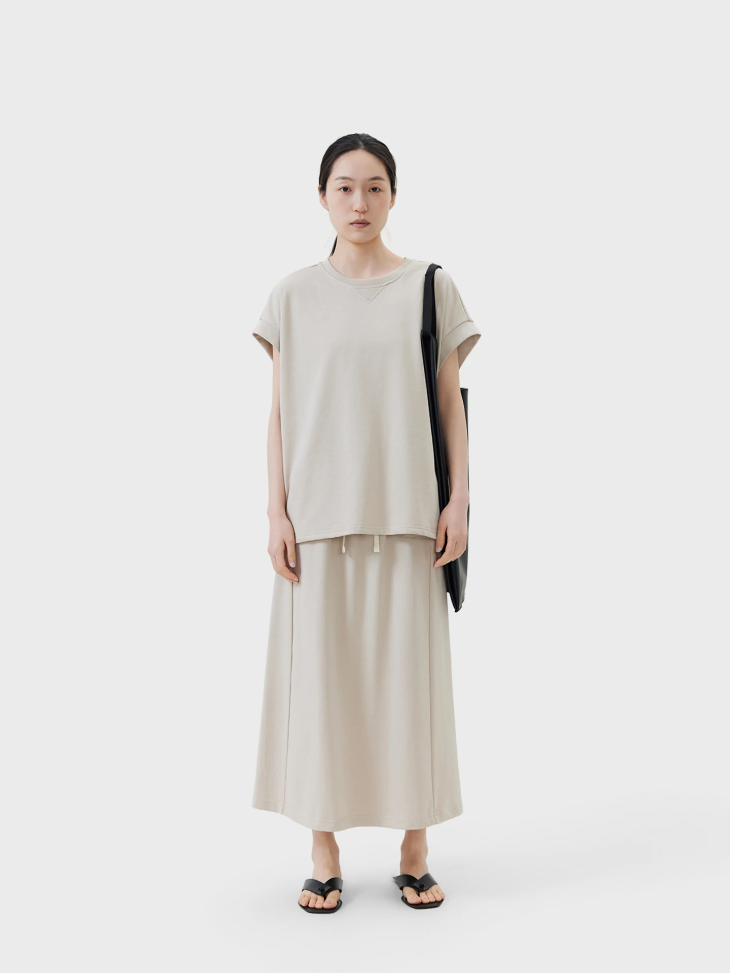 

Seei Faion Set oulder Connected ort Sve Double ket f Skirt Women's Spring Collection Two-Piece Suit