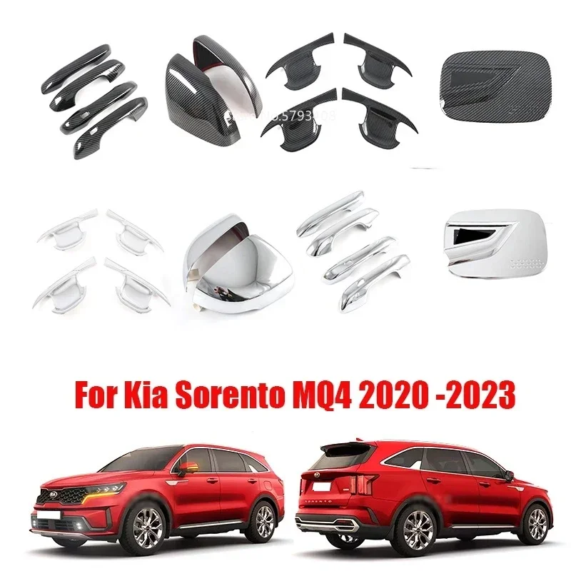 RHD LHD For Kia Sorento MQ4 2020 2021 2022 Rearview mirror cover trim door handle bowl Fuel tank cap sticker Cover Accessories
