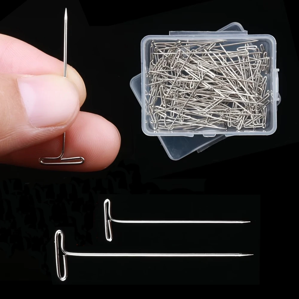 

50/100 шт. 38/51 мм Т-образные иглы-булавки для изготовления париков, для блокировки и вязания, разных размеров, из нержавеющей стали