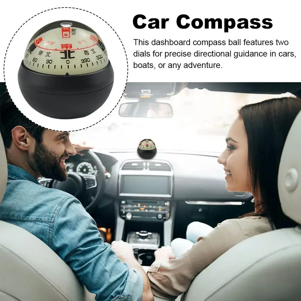 

Car Compass Automobile Interior Decoration Guide Ball W/E/N/S Shape Anti Lost Spherical Compass Dashboard Fluorescent Decor J9B4