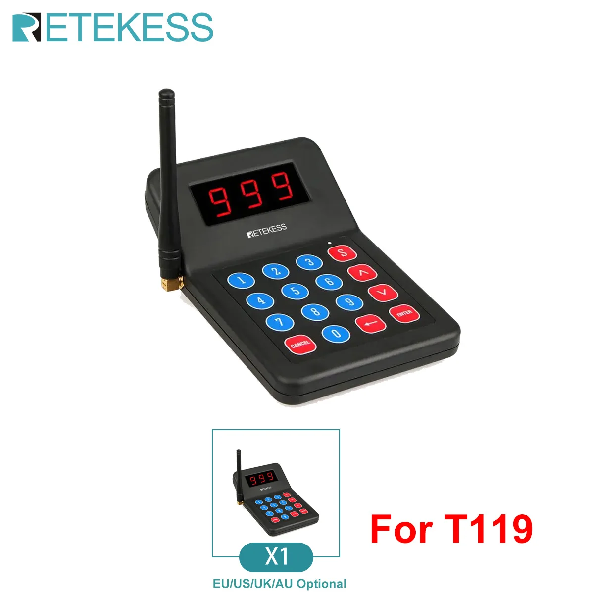RETEKESS T119 Draadloos Restaurant Oproepsysteem Coaster Vibrater Buzzer Ontvanger 2-weg opladen voor Cafe Food Trucks