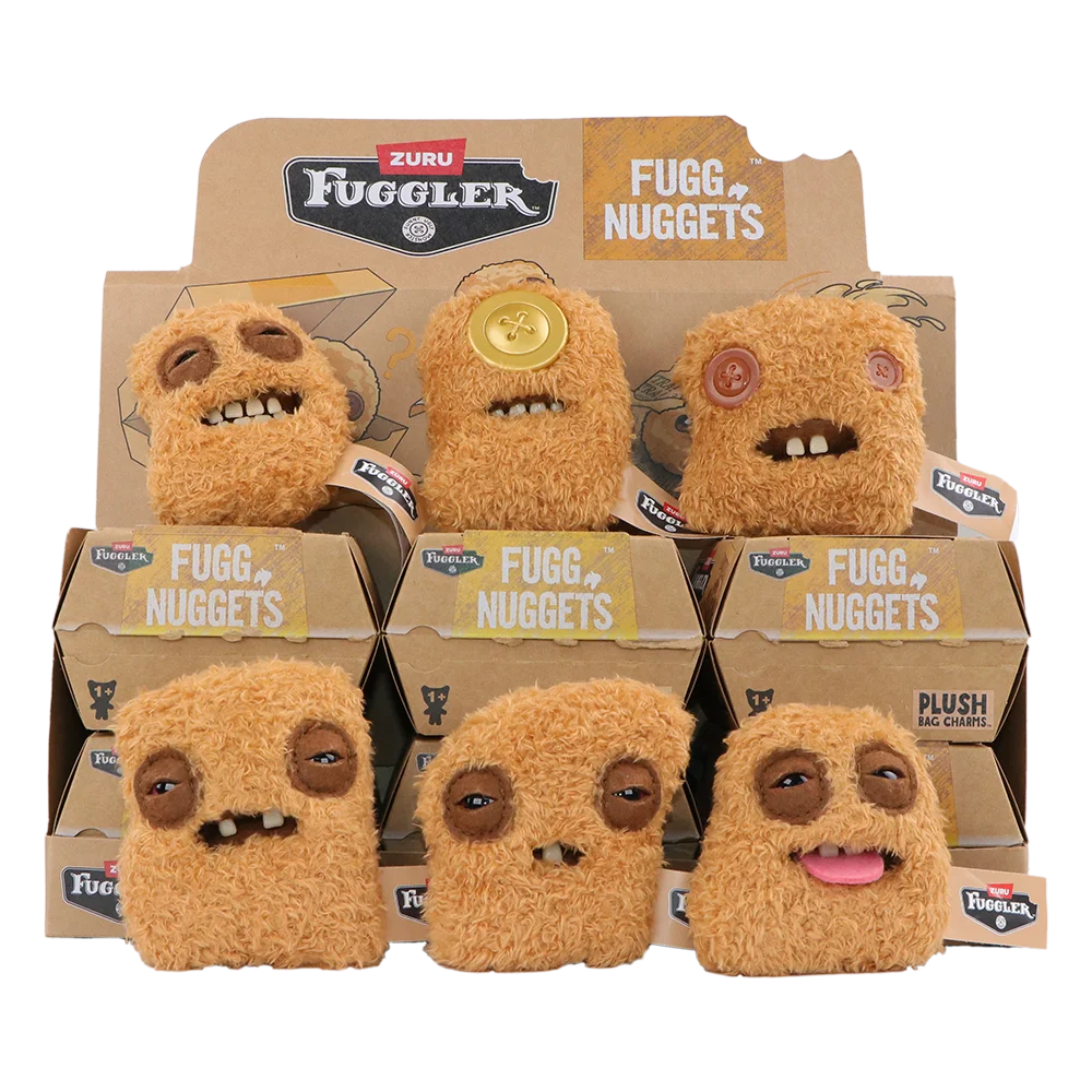 Original Fuggler Hässliche Zähne Monster Plüschtiere Katzen-Bären Plüsch-Schlüsselanhänger Nuggets Anhänger Taschenanhänger Hamburger-Puppen Zufällig 1 Stück – Detail 6