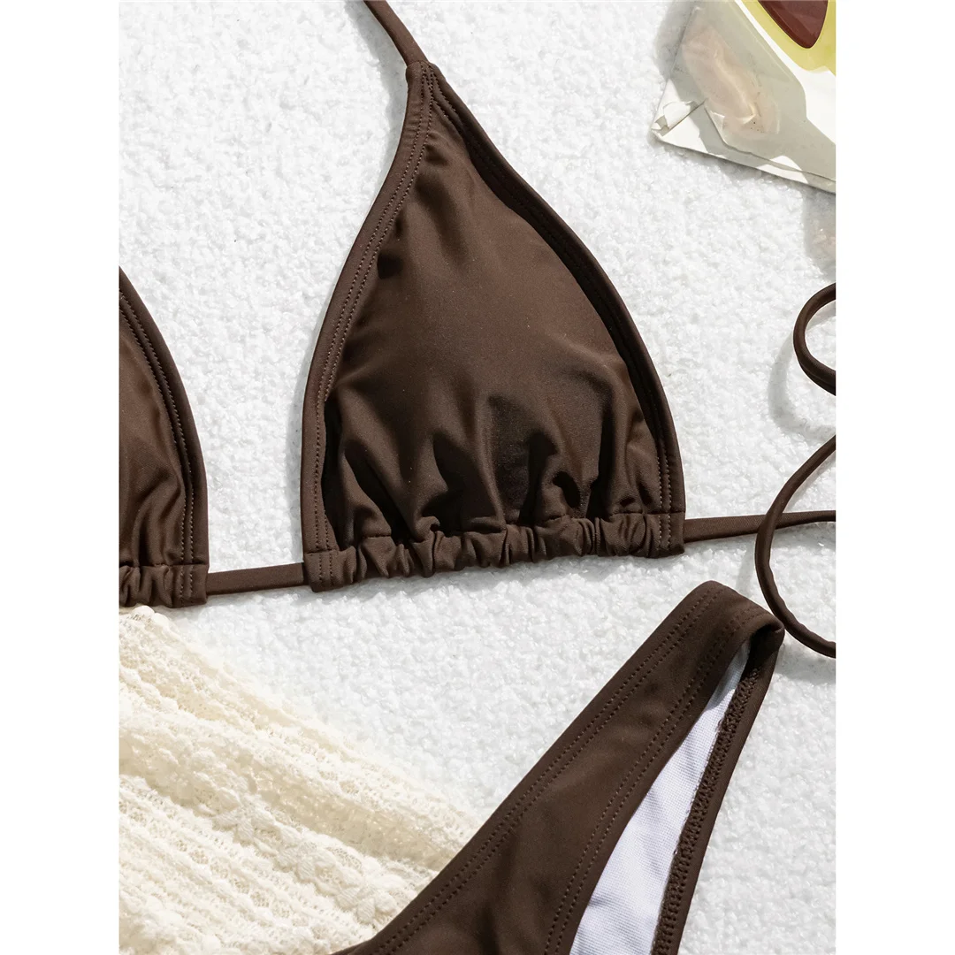 4PCS Neuer Langarm-Sarong-Bikini-Badeanzug für Damen, vierteiliges Bikini-Set, Badebekleidung, Damen-Badeanzug, Bather Swim V6961 – Detail 9