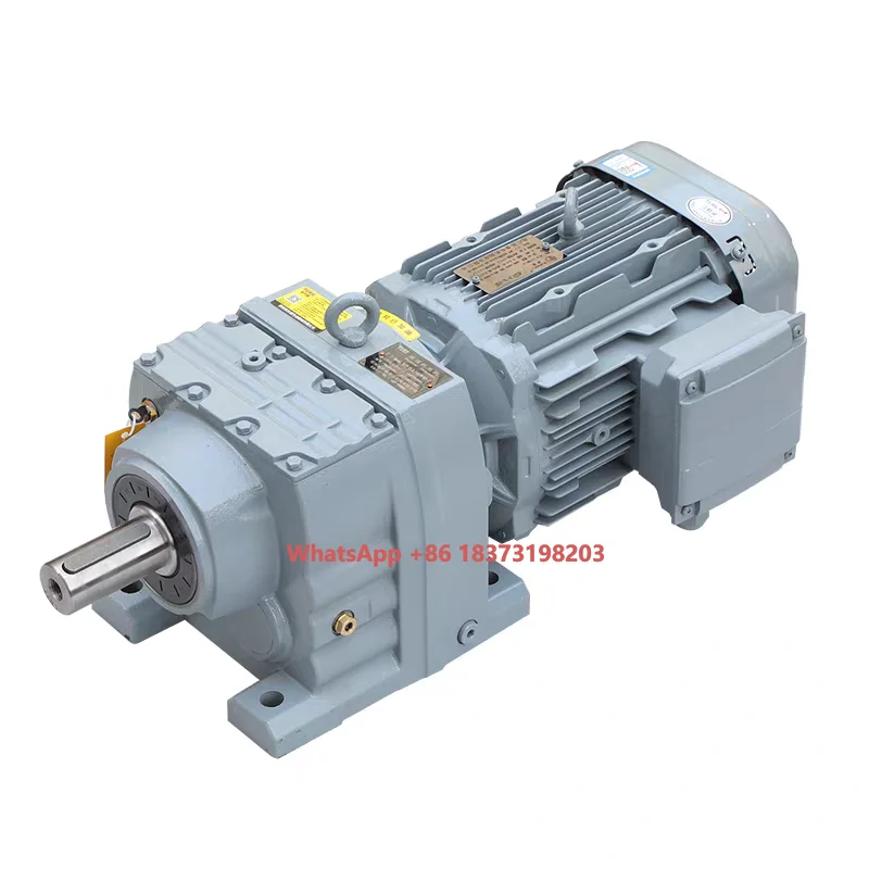 

Hot Selling R17 R27 Series Gear Motor Helical Gear Speed Reducer Motor Gearbox Hard Tooth Inline Double Shafts Helical Reducer